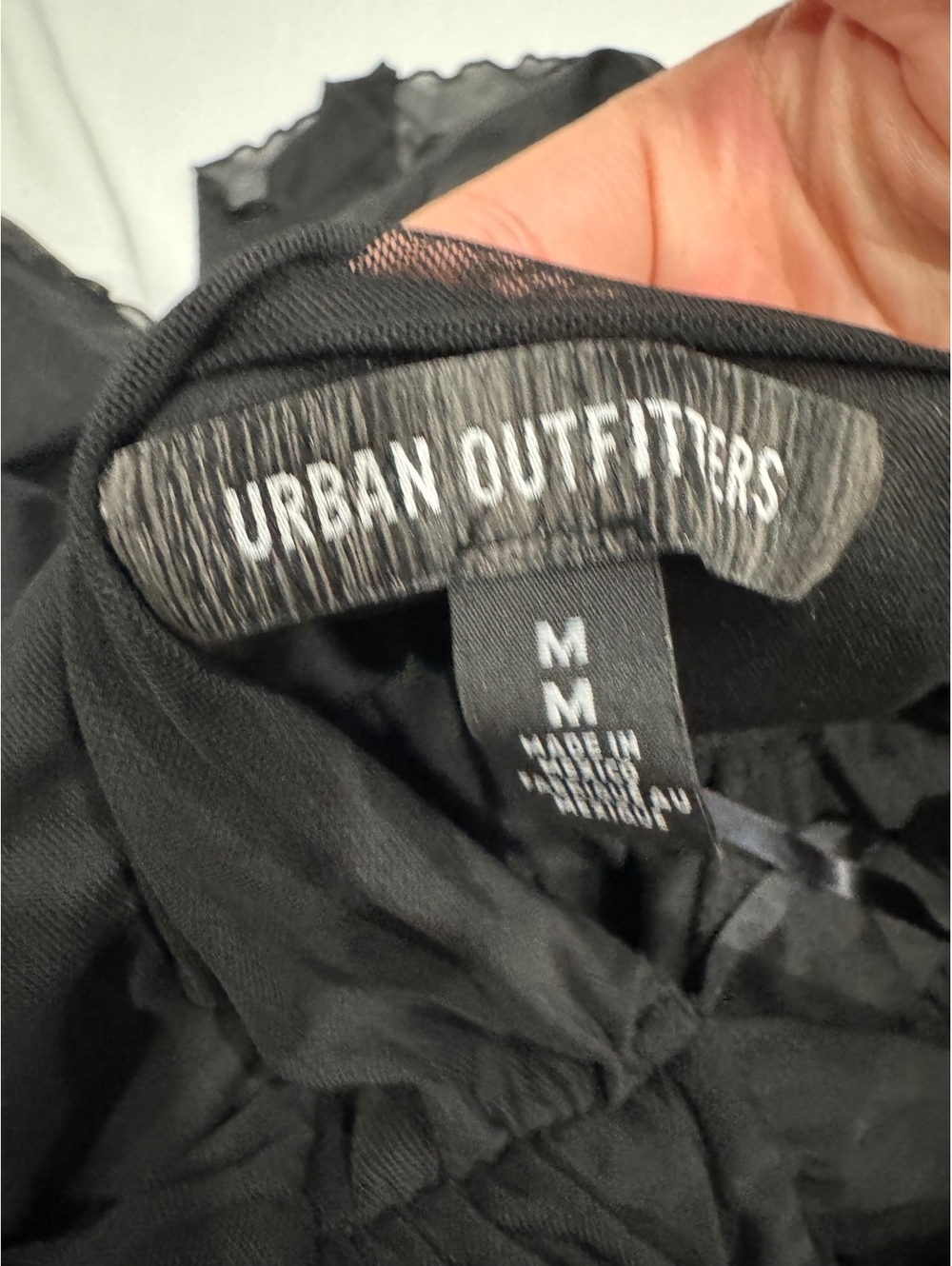 Urban Outfitters Black Mesh Asymmetrical Halter Cami Mini Dress Y2K Size M - Picture 8 of 9